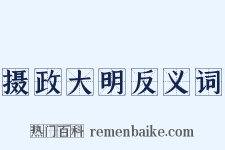 摄政大明反义词是什么意思的图片